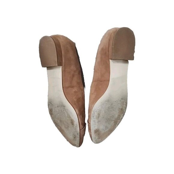 Talbots Leather Suede Edison Flat Shoes Pointed Toe Brown Women's 6.5 - Picture 9 of 10